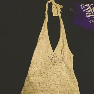 Lacy pink halter top
